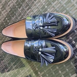 Franco Sarto Women's Carolynn Tassel Loafer Black size 8M